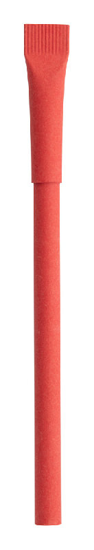 Stylo à bille recyclable - en carton recyclé - encre bleue - couleur rouge - poids 6g_0