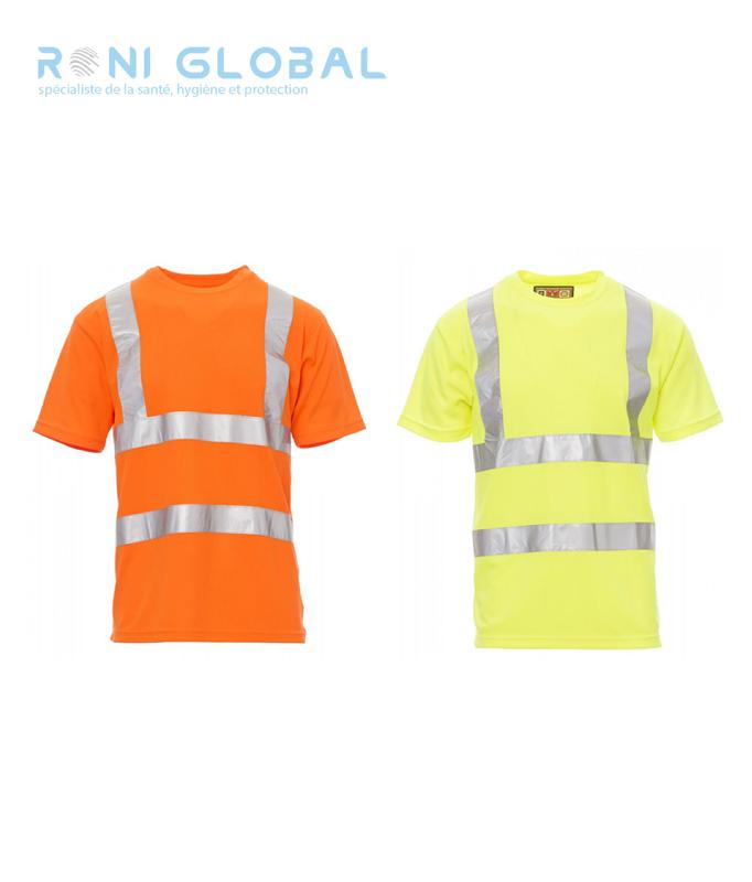 T-shirt haute visibilité homme - manches courtes - polyester - bandes réfléchissantes - AVENUE PAYPER_0
