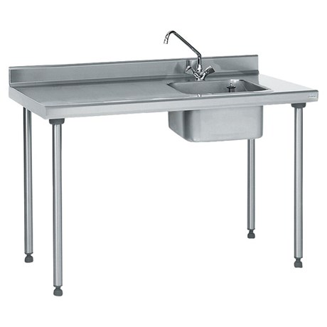 TABLE INOX DU CHEF ADOSSÉE LONGUEUR 1000