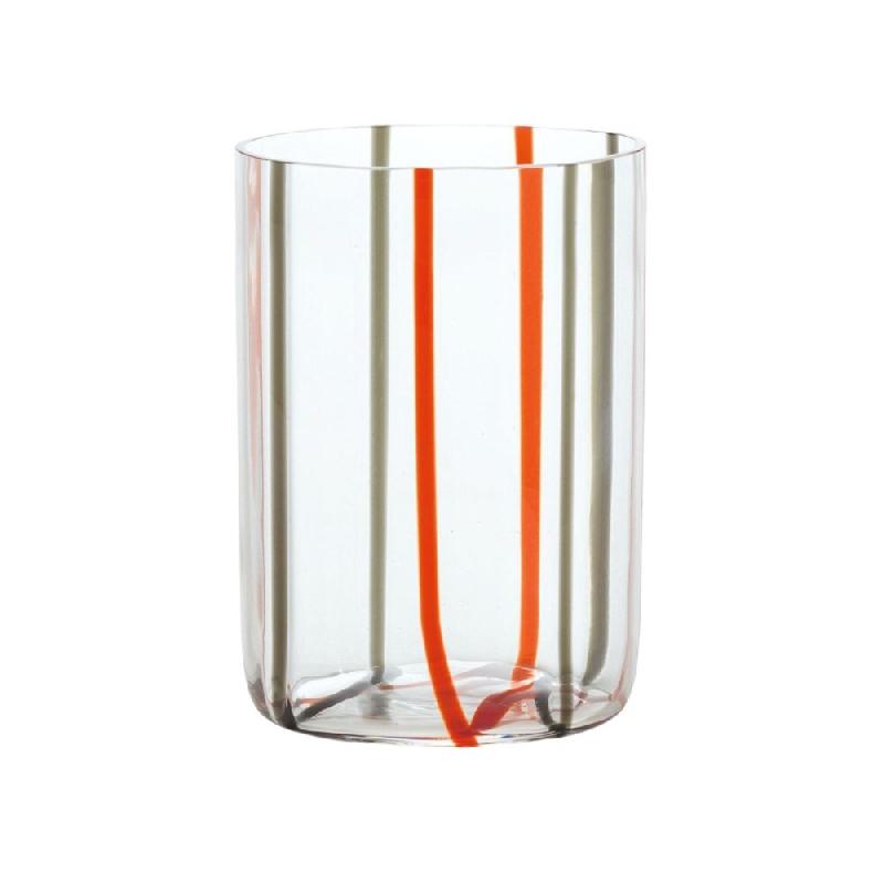 Verre Tirache Zafferano En Verre Borosilicaté Bicolore Rouge-Gris, Boîte De 6 Pièces - jaune tr00111_0