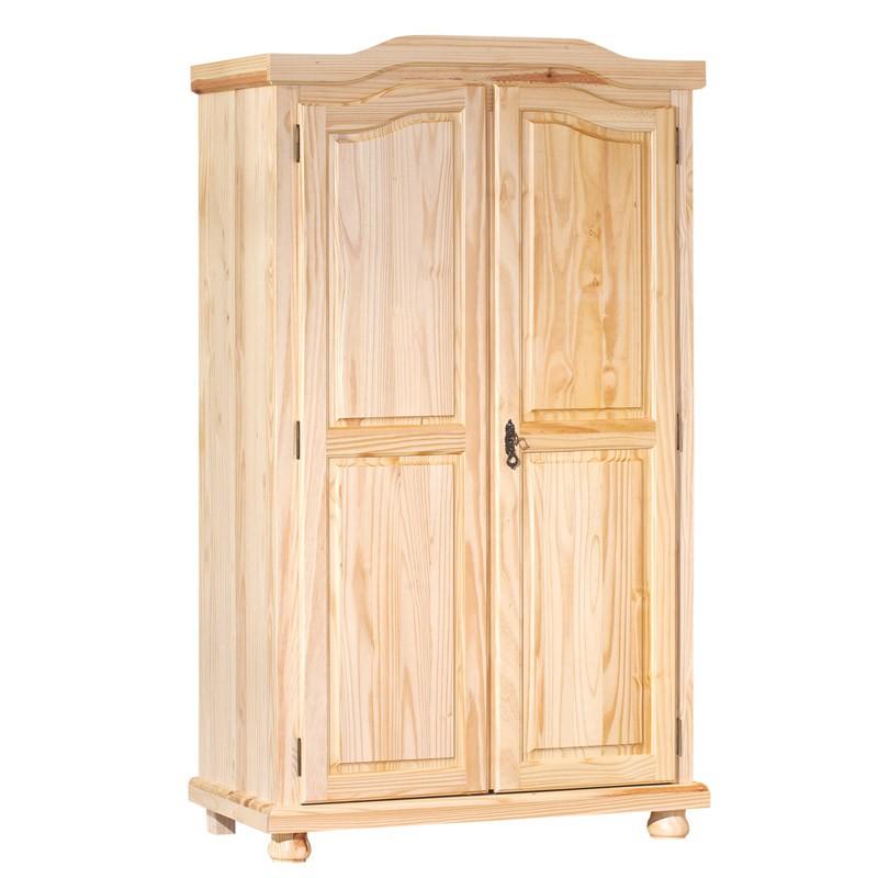 Armoire à portes battantes 2 portes - Pin massif naturel - Cardaillac 180cm - Paris Prix_0