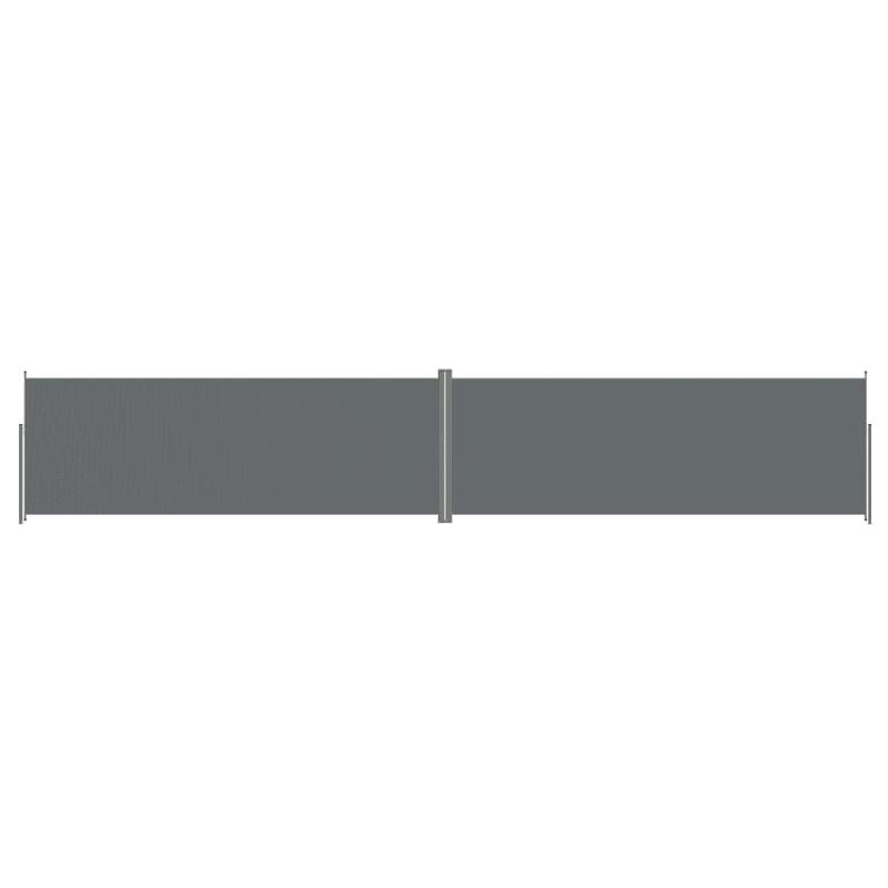 AUVENT PARAVENT STORE BRISE-VUE LATÉRAL RÉTRACTABLE DE PATIO JARDIN TERRASSE BALCON PROTECTION VISUELLE ÉCRAN ANTHRACITE 220 X 1200 CM 02_0007125_0