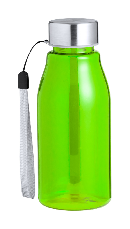 Bouteille en RPET - 350 ml avec bouchon en acier inoxydable et dragonne - Sans BPA_0