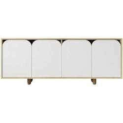 Buffet 4 portes en aggloméré Lazio Bohem blanc et chêne Hanah Home - 8684284023898_0