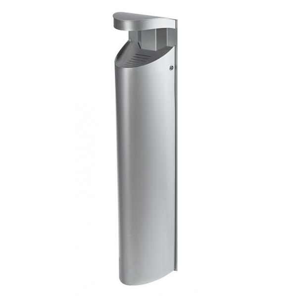 Cendrier sur pied ou mural 10 litres - KOA - Gris métal - Acier anti-UV et anti-corrosion_0