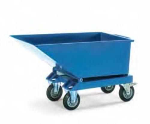 Chariots bennes basculantes Fetra AST.4701-4703 - acier 2mm, roues pivotantes avec freins EN 1757-3_0