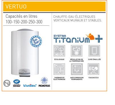 Chauffe-eau électrique Vertuo - résistance stéatite anti-tartre - bride Ø 105 mm pour entretien facilité_0