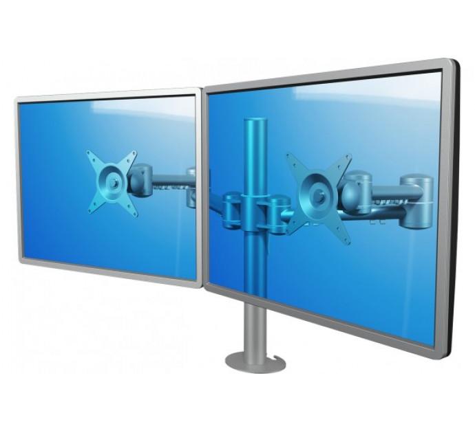 Dataflex bras à fixer/pincer Viewmate 52632 - support 2 écrans réglable VESA 75/100 - argent_0