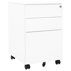 Décoshop26 - Caissons à tiroirs meuble de bureau sur roulettes 3 tiroirs 39 x 45 x 60 cm en acier blanc DEC024571 - blanc 3000254779254_0