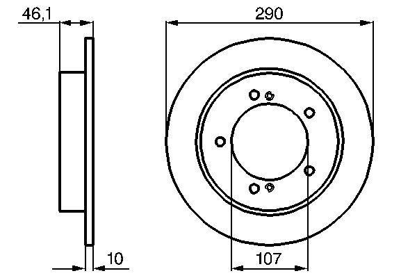 Disque de frein Bosch 0986478539 - Boîte de 2 disques - 5 trous - Plein - Avant_0