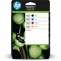 Hp 937 Cartouche Encre Authentique Pack De 4 Noir, Cyan, Magenta, Jaune - 6C400NE_0