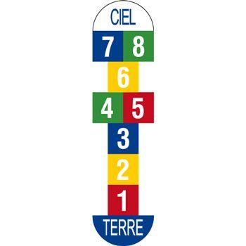 Jeu thermocollant la marelle - Marquage préfabriqué DecoMark® - Résine thermoplastique réfléchissante et écologique_0