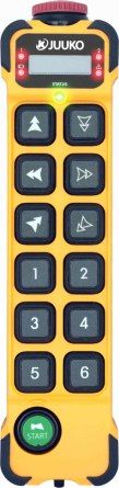 K1212 - Télécommande radio industrielle Juuko - Dimensions 230x57x51 mm - Bouton d'arrêt d'urgence - Fréquences 433 MHz_0