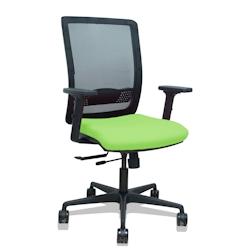 Piqueras y Crespo Silla Haches traslack malla negra asiento bali pistacho brazos 2D ruedas 65mm - vert multi-matériau 395TKM840B22B2DB68R65_0