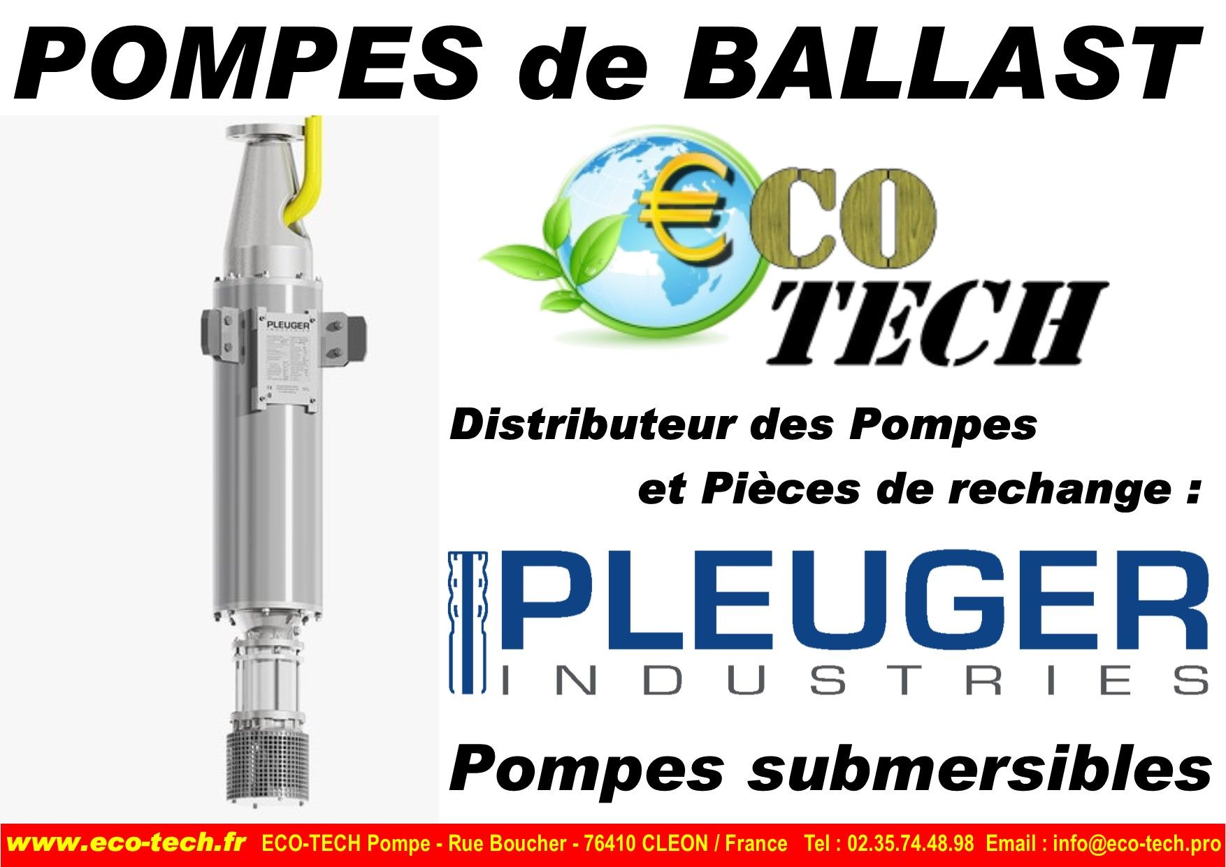 Pompe et pièces de rechange de ballast  ou d'équilibrage de l'eau pleuger_0