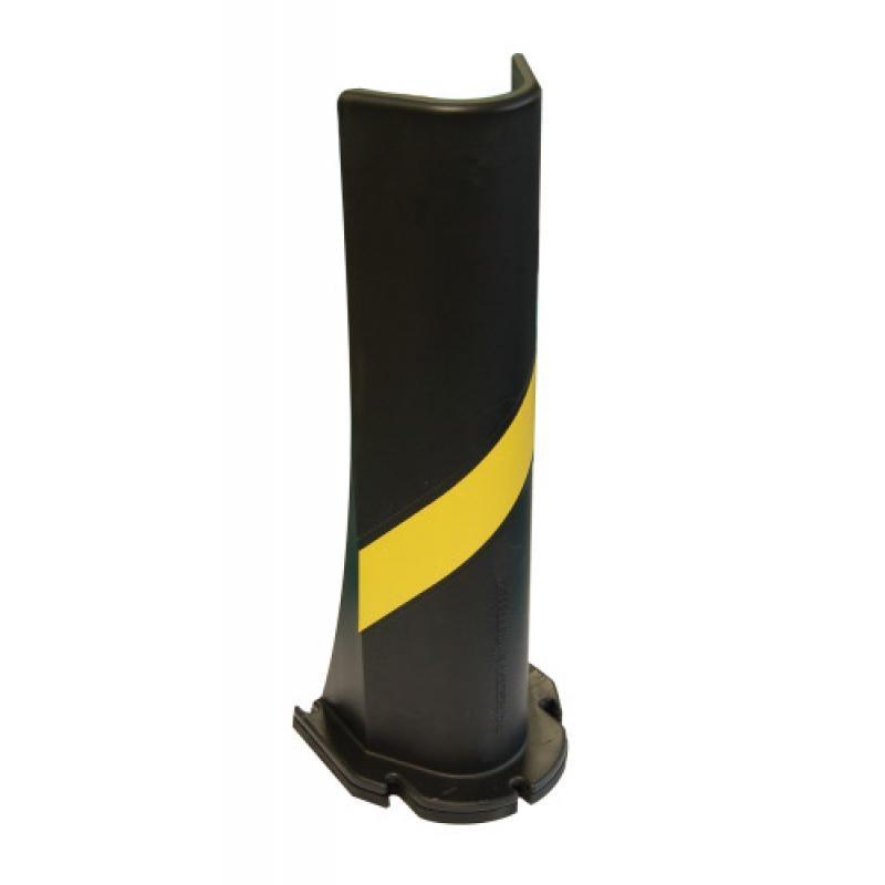 Protection d'angles pargom® jaune et noir avec une semelle souple en élastomère, fixation au sol, hauteur 50cm_0