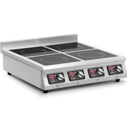 Royal Catering - Royal Catering RCIK-3500IC4.2 Cuisinière à induction 4 x 20 cm 10 niveaux Minuterie Cuisinière électrique induction Cuisinière -_0