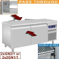 Table frigorifique pass through  ventilée  2x 2 portes gn 2/1  365l.   Dt181/22-el_0