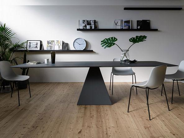 Table de réunion design - Landing en aluminium - Infiniti - Plateau en aluminium et Piètement en MDF - L250/300 P120 cm - Garantie 3 ans_0