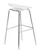 Tabouret haut Gleny - assise en polypropylène - pieds en acier chromé Ø 15 mm_0