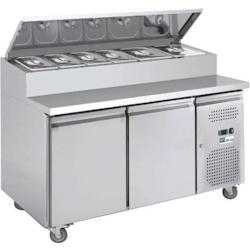 A.C.L - Table réfrigérée 2 portes - 282 L - 1360 x 700 x 1085 mm - Finition Inox évaporateur traité - inox MM99171054_0