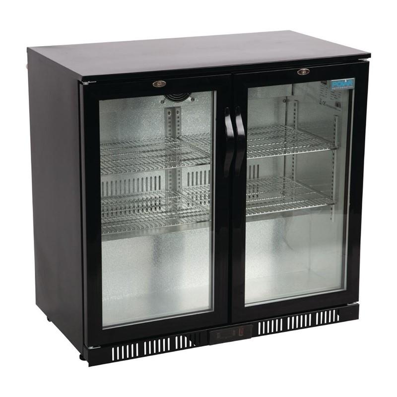 Arrière-bar deux portes pivotantes série G noir 198L - GL012 - Température 2°C à 8°C - Classe énergétique D_0