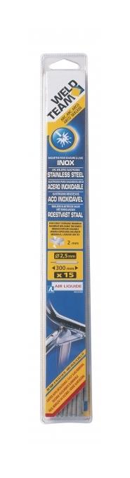 15 ELECTRODE INOX ° 2.5 MM WELD TEAM soudure épaisseur 3 mm