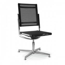 Fauteuil de conférence en résille M4 - Sokoa - dossier moyen - version aluminium poli_0