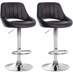 CLP Lot de 2 tabourets de bar Milet similicuir Marron/Métal chromé - marron polyester 324557_0