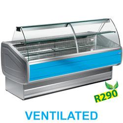 Comptoir vitrine réfrigéré à vitre bombée ventilé avec réserve - MY20/B1-VV/R2_0