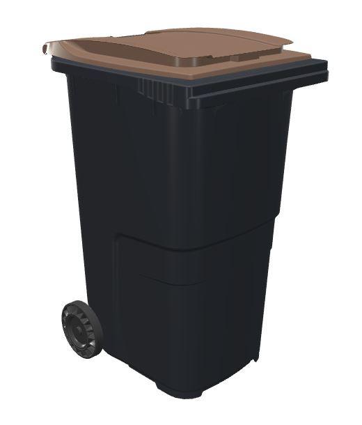 Conteneur poubelle bicolore - 240 litres Gris / Marron (RAL 8025)_0