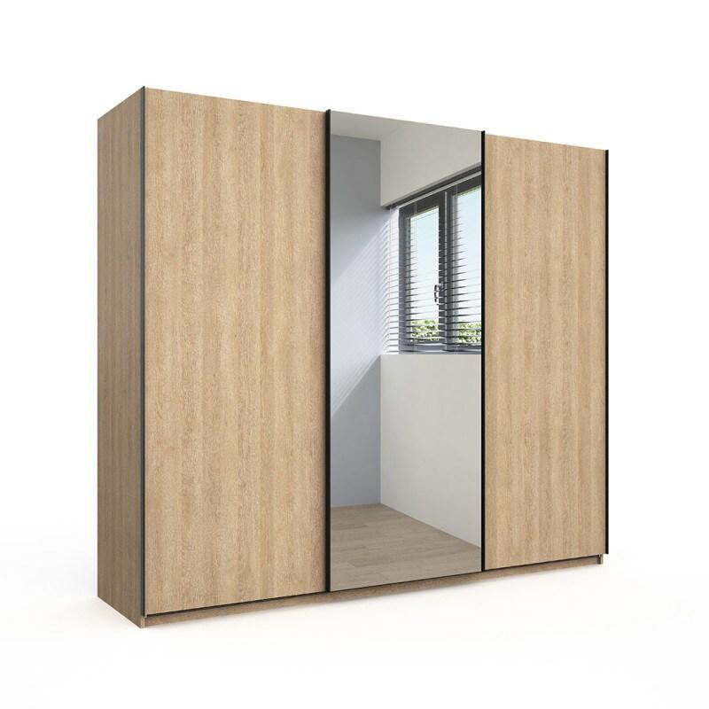 Deladeco Matelpro - Armoire adulte contemporaine 250 cm chêne sable Juliana - Moderne & Design -Chêne sable -  -Types de portes: Coulissantes - 3665_0