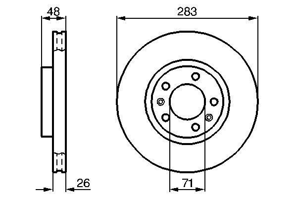 Disque de frein Bosch 0986478125 - ventilé intérieur - côté avant - boîte de 1 disque_0
