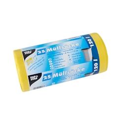 Papstar Sacs poubelle, HDPE 120 l 110 cm x 70 cm jaune - jaune 19533_0