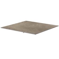 Oviala Business Plateau de table 70 cm stratifié en marbre beige Opera - Oviala - beige métal 110038_0
