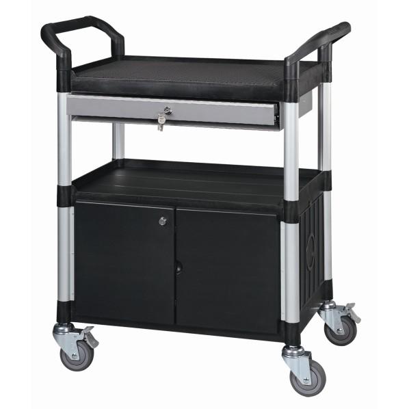 Servante d'atelier multi-usage Rolléco - 1 tiroir et bloc portes ou 2 tiroirs - 4 roulettes pivotantes_0