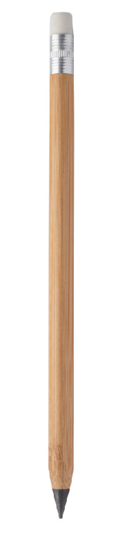 Stylo en bambou sans encre - longue durée - gomme blanche et pointe en alliage métallique_0