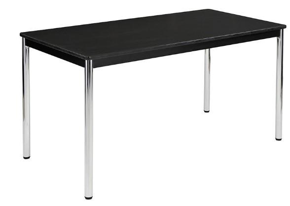 Table de réunion modulaire avec piètement rond - Plateau mélaminé 19 mm - Dimensions variées_0