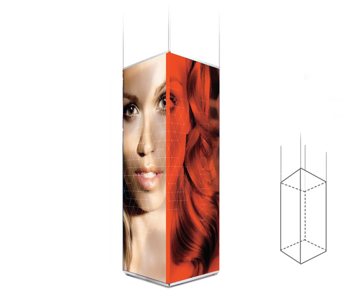 Totems suspendus - Flex-Display avec toiles tendues triangulaires ou carrées_0