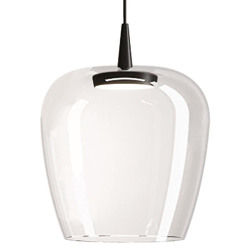 Zafferano Suspension Bilia 230V LED 8W 2700K 645lm Verre Borosilicate Soufflé à la Bouche Couleur Noir Transparent Diamètre 27 cm - multicolore 805_0