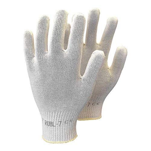 JS RJ-WKS9 - Lot de 10 gants de protection beige taille 9 - sans coutures et adaptés à l'industrie alimentaire_0