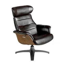 AC ANGEL CERDA Angel Cerdá Fauteuil pivotant en cuir brun chocolat 5034C 80 x 84 x 100 - marron fourrure 8435631002413_0