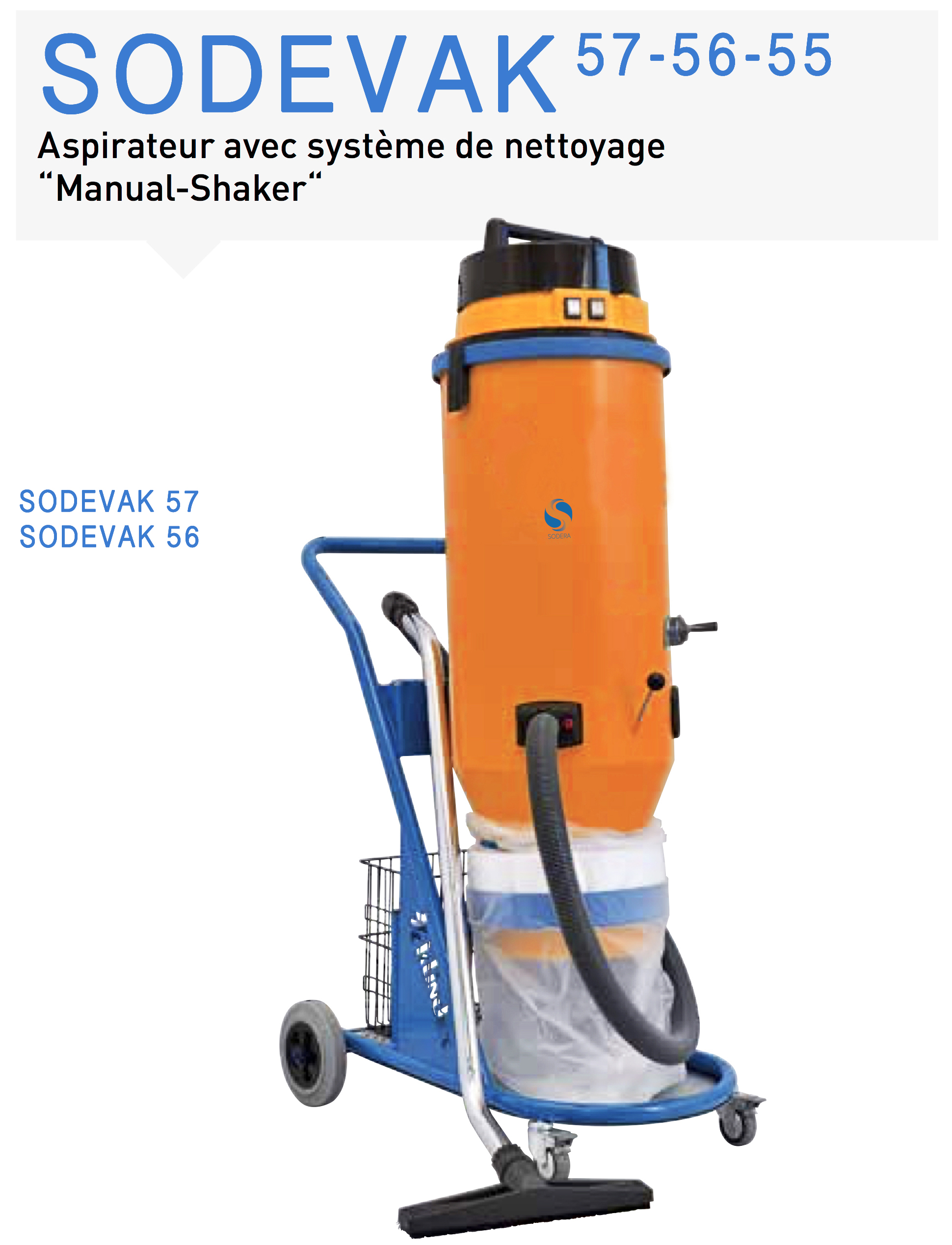 Aspirateur pour machines de ponçage parquet - Sodevak 55 avec système cyclone et moteur monophasé_0