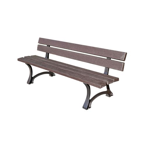 Banc public urbain - plastique recyclé - assise et dossier 5 lattes - piètements en fonte_0