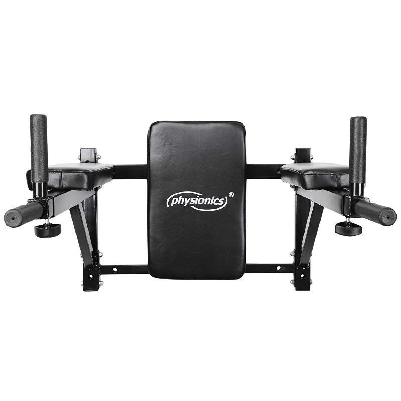 Barre à Dips Murale Gorilla Sports - Charge Max 200 Kg, Poignées Rembourrées, Acier Noir, Pour Musculation à Domicile