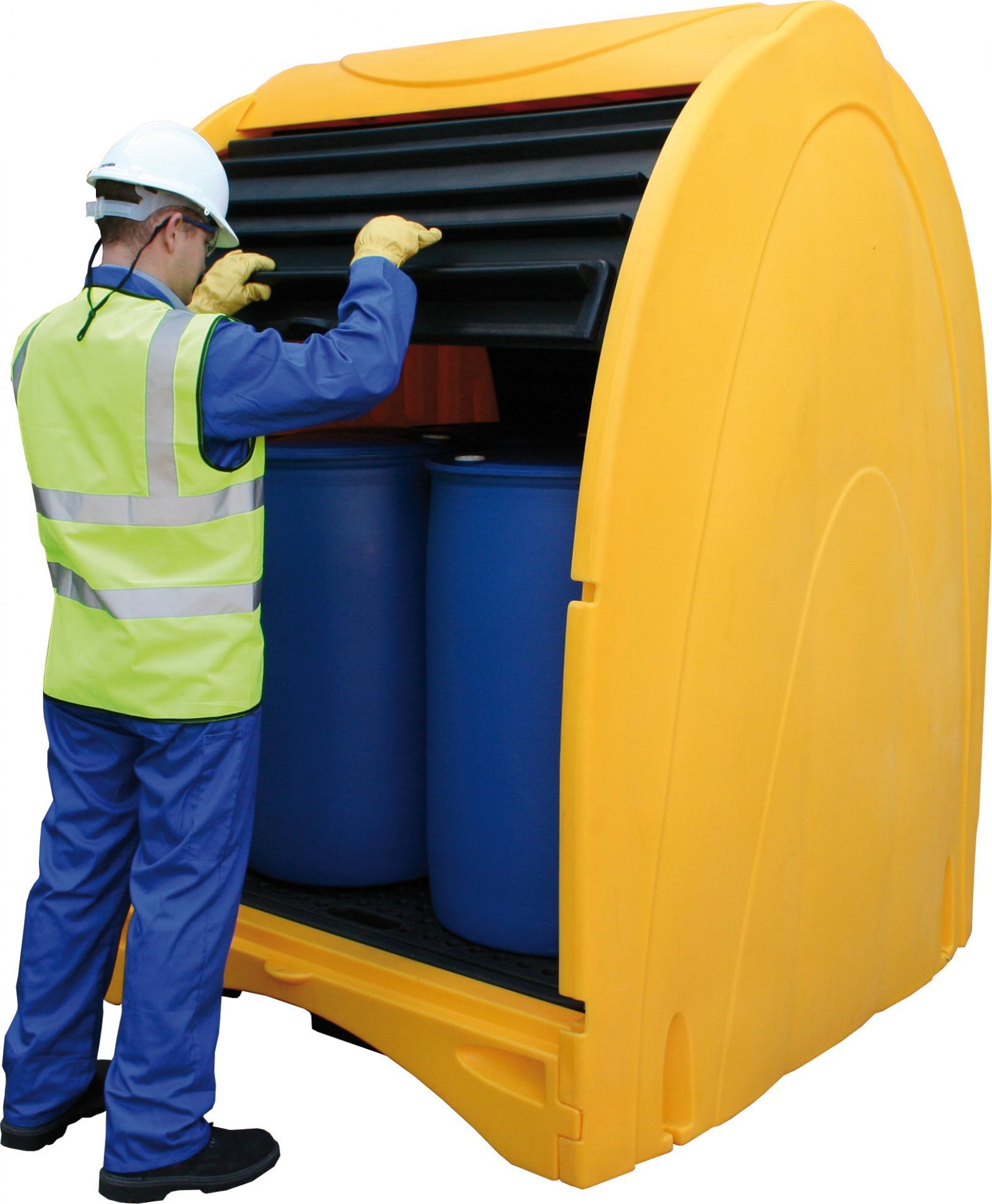 Box de rétention en polyéthylène pour 4 fûts de 220 L - pour le stockage de produits corrosifs - BECO-BOX4F485_0