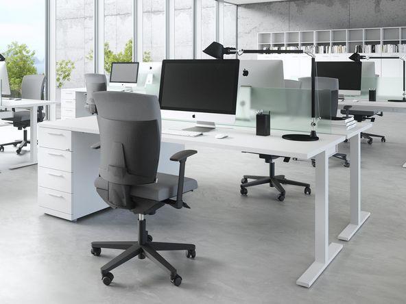 Bureau individuel Pop Tee sur caisson 3 ou 4 tiroirs_0
