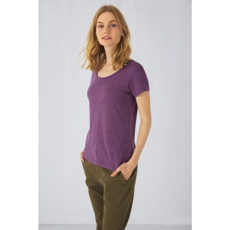 CGTW056 - T-shirt Triblend col rond femme - polyester, coton et viscose - doux et confortable_0