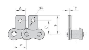 Chaîne de convoyeur à patte droite de norme DIN / ISO ou ANSI - Disponible en rouleau de 5 mètres ou en dévidoir_0