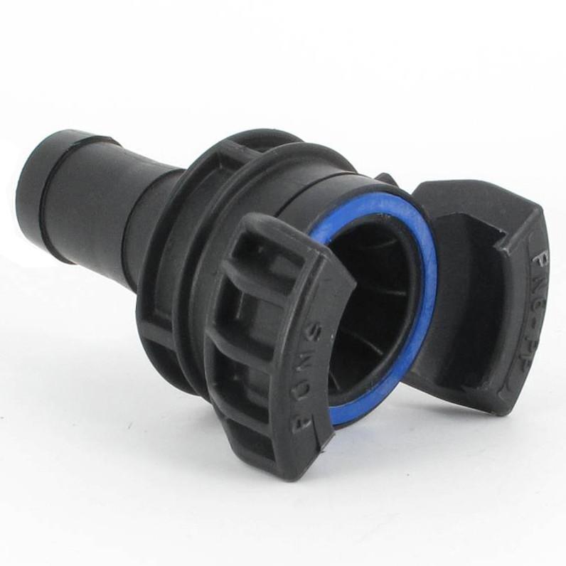 Demi-raccord symétrique avec verrou - DN 40 mm - Embout annelé Ø 35 mm - Polypropylène - Joint EPDM blanc_0